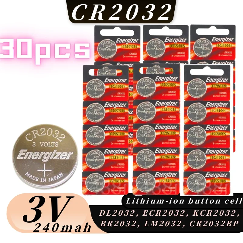 Batterie au Lithium originale CR2032 3V DL2032 BR2032 5004LC, haute capacité, sans fuite, longue durée, pile bouton cr 2032, pour jouet, clé de voiture: WHITE