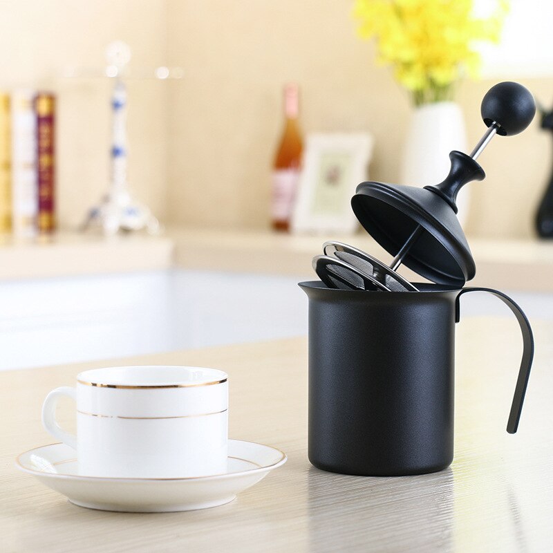 Handmatige Melkopschuimer, 400 ml 800 ml, Rvs Handpomp Melkschuimer, handheld Melk Opschuimen Werpers Voor Cappuccino Koffie