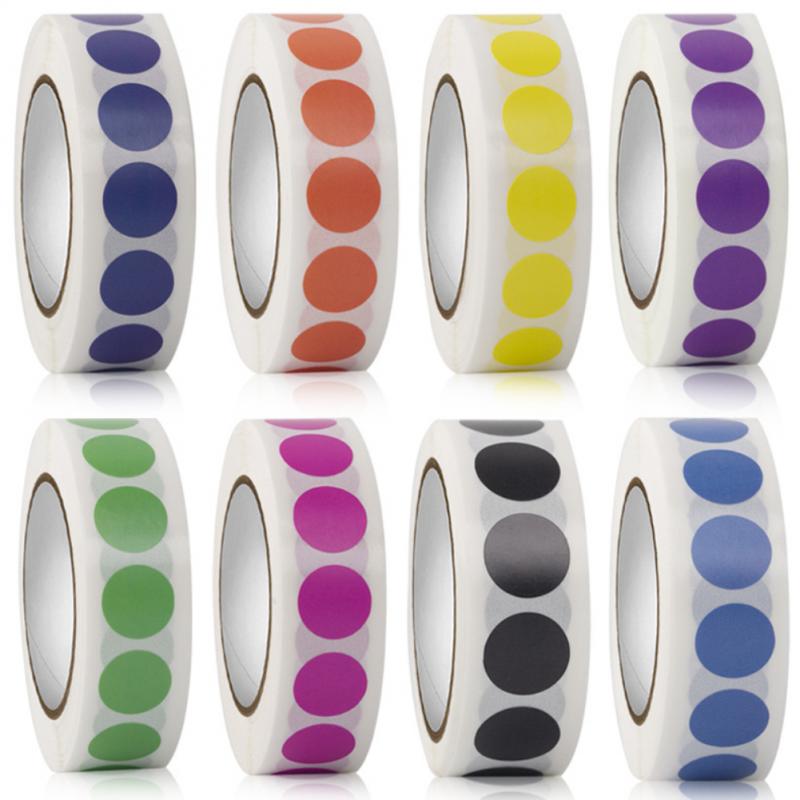1000Pcs/Roll Chroma Labels Stickers Color Code Dot Labels Stickers 1 Inch Round Red, ,Yellow,Blue,Pink,Stationery Stickers