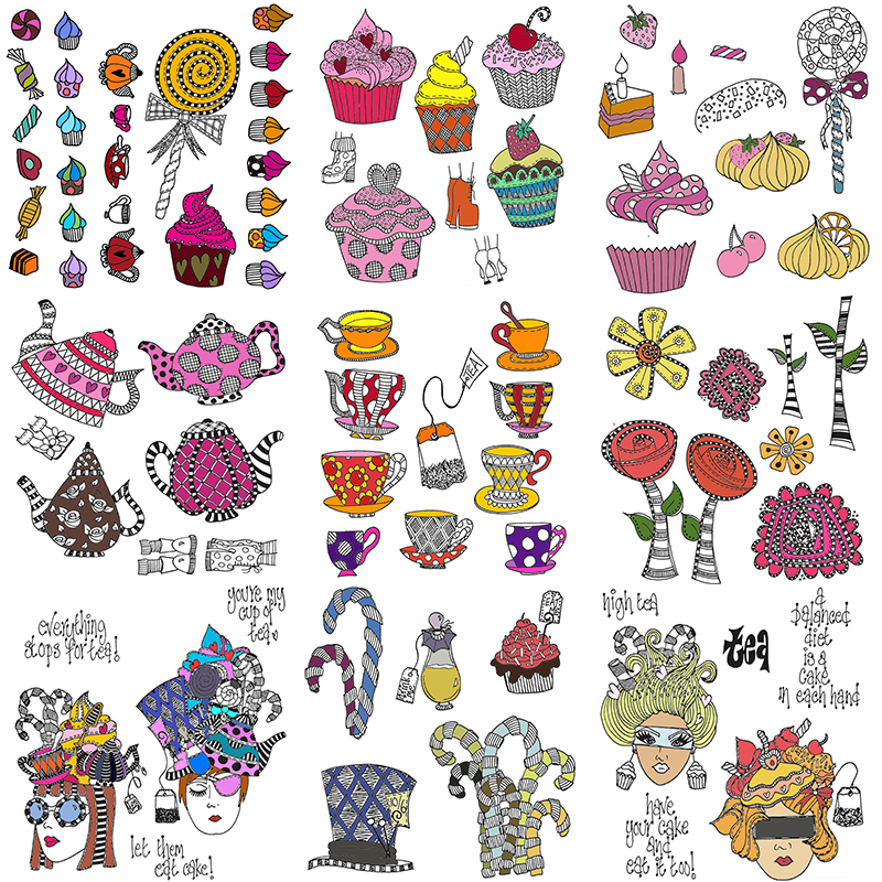 Clear Stamps Delicious Cupcake Candy Teapot Plate Silicone Stamps Flowers Stylist Attractive Headdress Hat 2022 Stamps