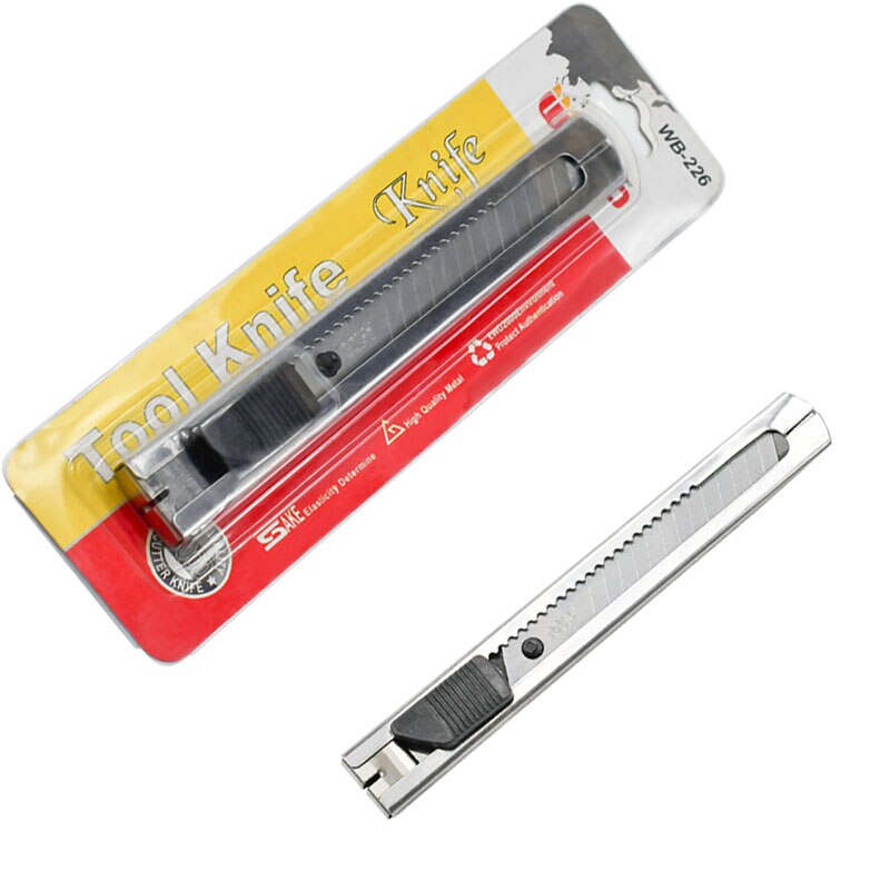 Blade Rvs Cutter Muur Papier Snijden Mes Mes Scheermesje Intrekbare Papier Cutter Schoolbenodigdheden