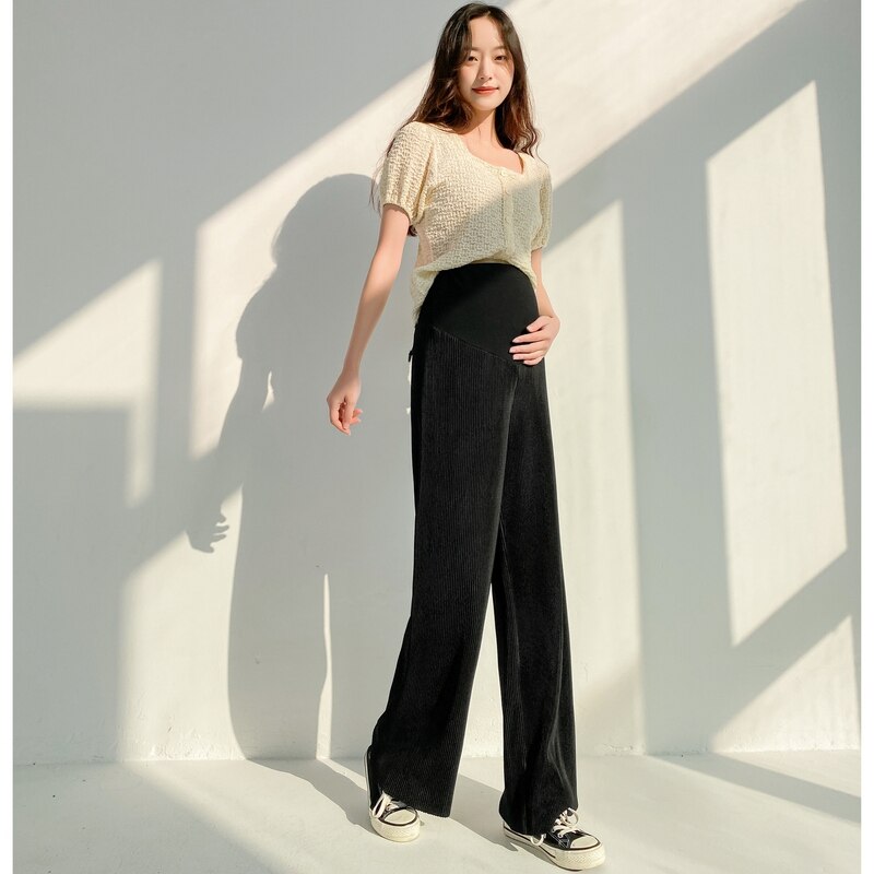 Pantalon taille haute à jambes larges pour femme - Main Image