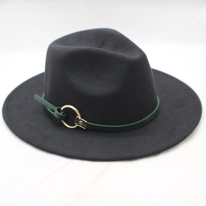 BING YUA HAO XUAN Brand Ladies Fedora Hat Wool Wide Winter Cap Felt Hats Women Hat Children: black