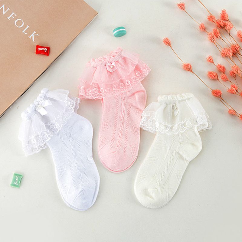 Frühling und Herbst Kinder Socken Dünne Mädchen Mesh Kurze Socke Schmetterling Spitze Atmungs Prinzessin Socken