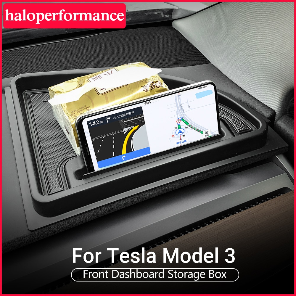 Model3 Car Front Dashboard Storage Box For Tesla Model 3 Accessories Center Console Storage Tray Model Three Model Y Model S X