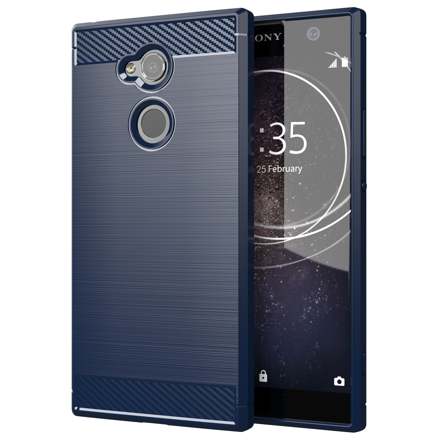 Frosted Case For Sony Xperia XA2 Ultra xa2 Anti Shock Cover for sony xperia xa2ultra XA2 Plus Shockproof Carbon Fiber Cases: CANVAS / Blue