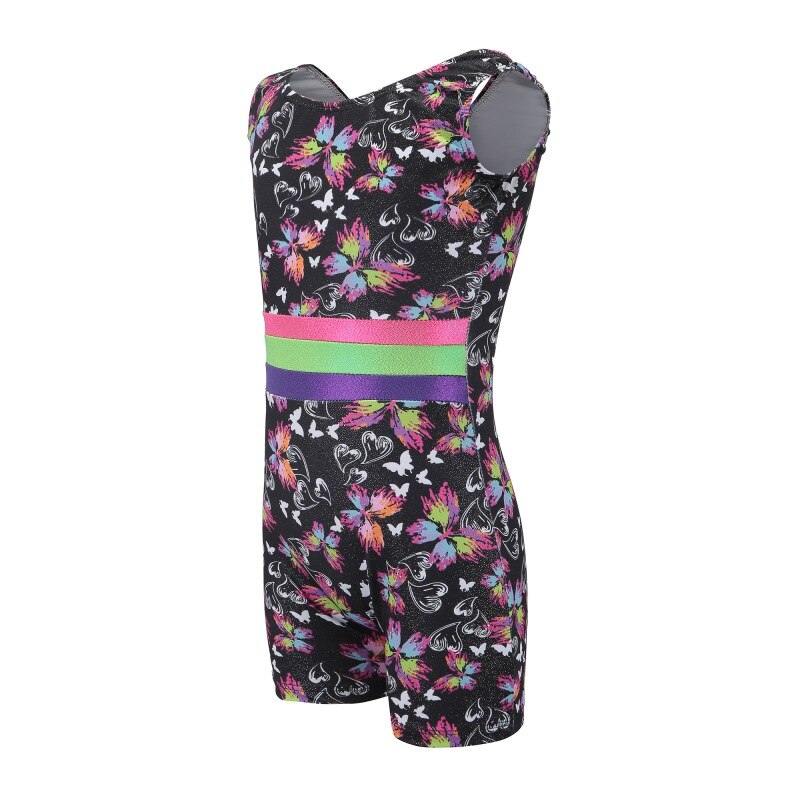 dance clothes body suit dance practice clothes ballet gymnastics suit Girls sleeveless color pattern rompers