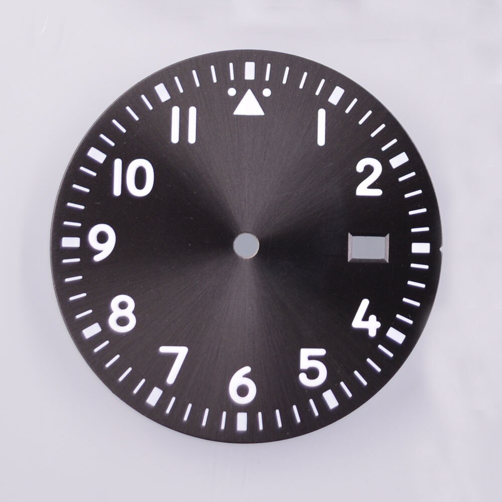 33.8mm black /silver /green /blue sterile dial luminous dial fits NH35 NH35A NH36 NH36A movement Watch Dial: Coffee