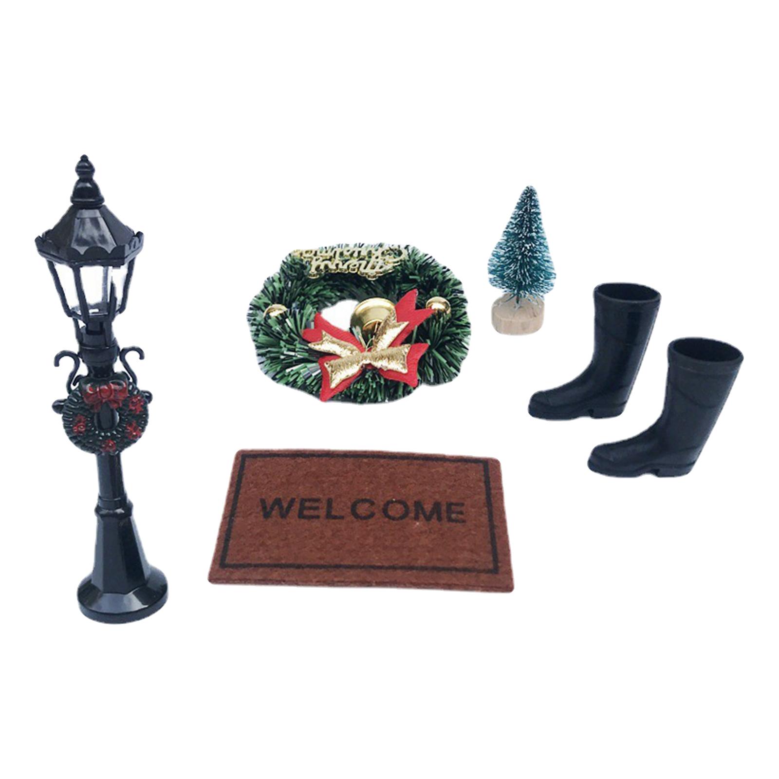 5 pacchetto 6 ° casa delle bambole ghirlanda di natale ghirlanda mobili fata giardino albero parete cottura scena di vita arredamento