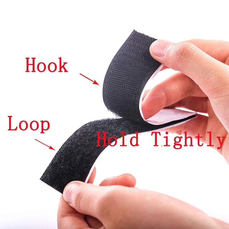16/20/25/30mm Self Adhesive Fastener Tape Black White Magic Tape with Strong Glue Sewing Hook Loop Tape Clothing Craft Supplies