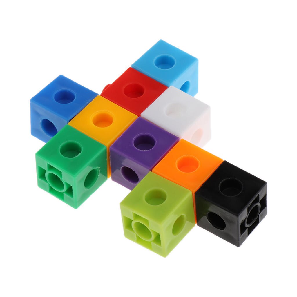 100x Leren Speelgoed Kleurrijke Math Koppelen Blokjes Vroege Onderwijs Baby