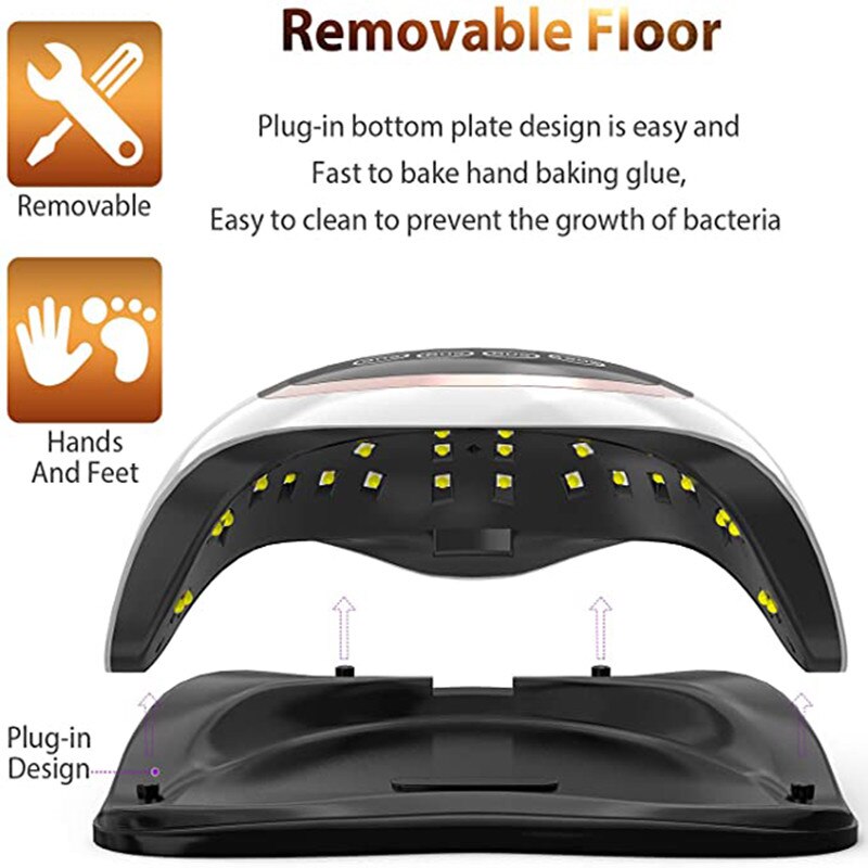 BLUEQUE-Lámpara para secado rápido de uñas, secador de Gel de uñas con pantalla LCD, 168W, 42 LED UV, V3