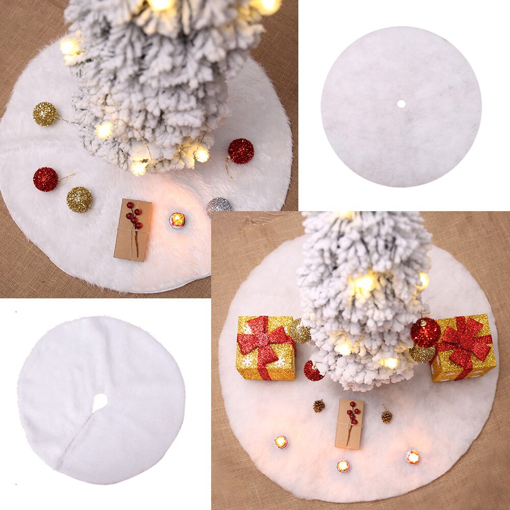 122/150cm juletræ nederdel hvidt tæppe juletræ nederdel xmas år ornament juletræ dekoration til hjemmet