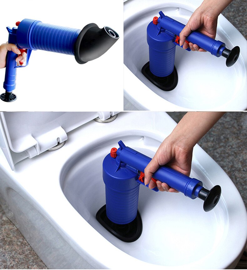 Air Power Drain High Pressure Powerful Dredge Manual Sink Plunger Opener Cleaner Pump for Bath Toilet Sewer Bathroom Accessories: Blue