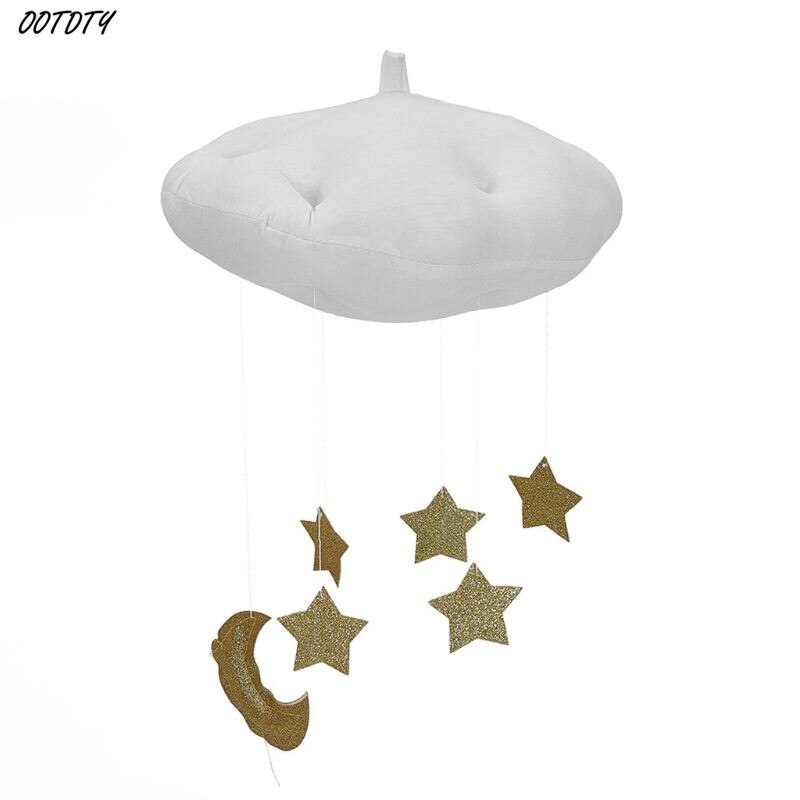 Bebé DIY colgante fotografía Prop techo móvil colgante nube decoraciones guirnalda de estrellas juguete para cuna niños decoración para dormitorio infantil: White Cloud