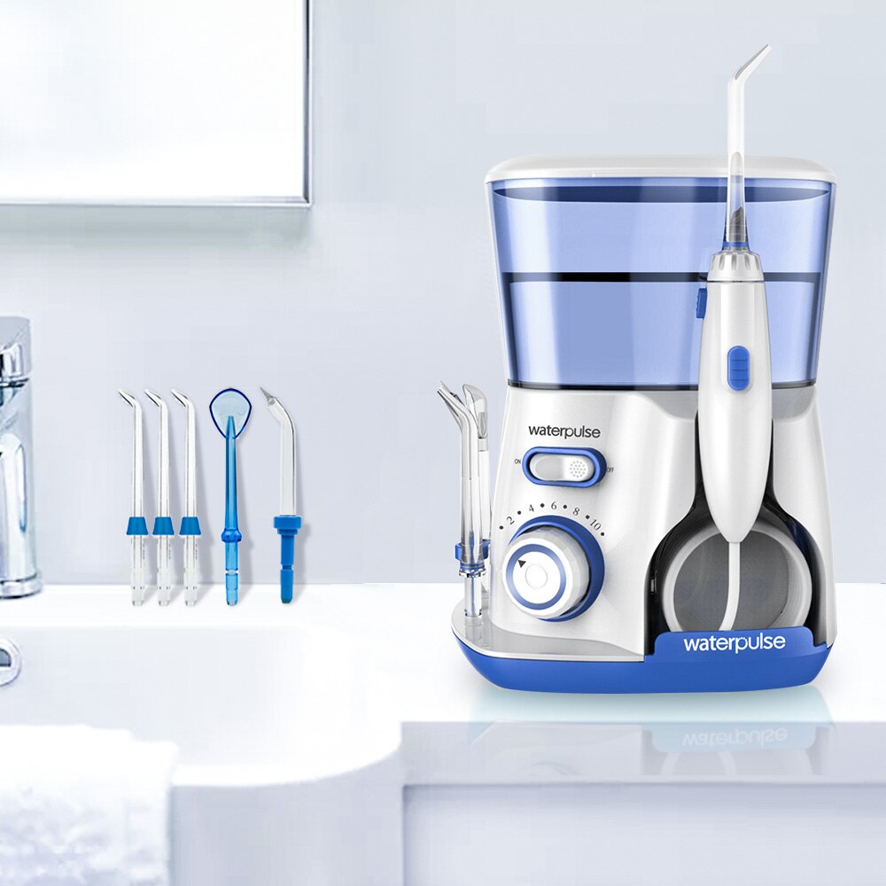 Waterpulse V300 Electric Oral Irrigator For Teeth Clean Dental Water Flosser 800ml Tank Oral Hygiene Cleaning 5 Jets Set
