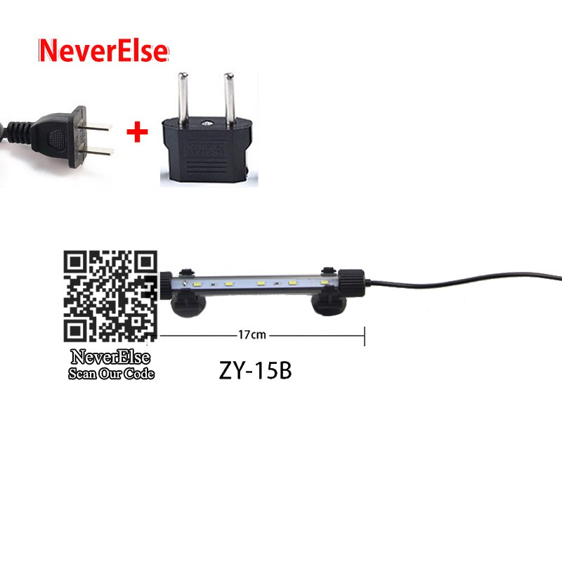 Tauch LED Aquarium Licht Aquarium Bar Streifen Lampe 17/24/34cm Unterwasser Beleuchtung Blau + Weiß LEDs Wasserdichte LED Dekoration: 17cm 2W EU Stecker