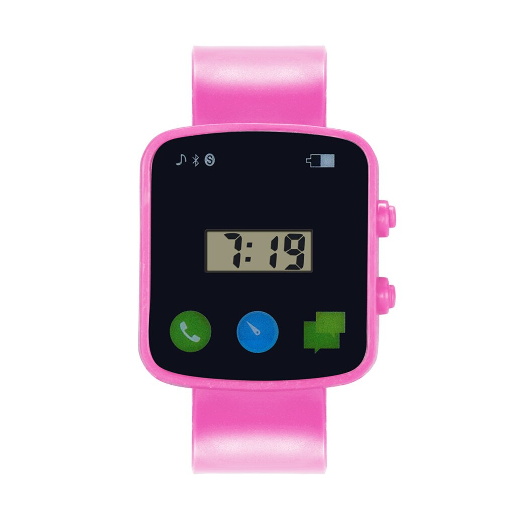 Children's Electronic Sports Watch Girls Analog Digital Sport LED Electronic Waterproof Wrist Watch Smart zegarek damski 924: Pink