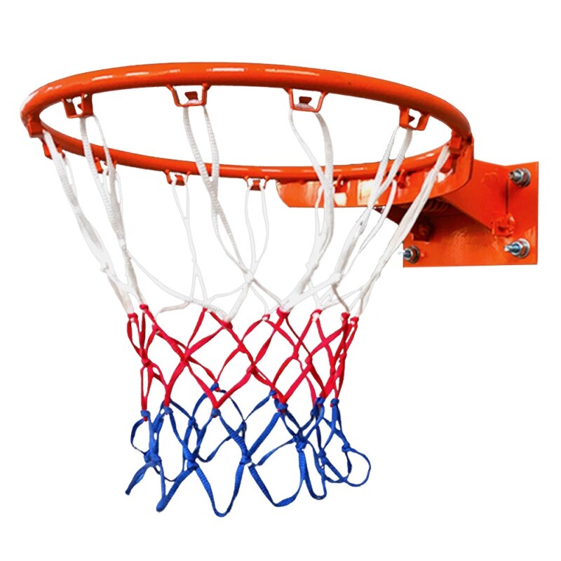 Duurzaam Standard Size Nylon Draad Sport Basketbal Hoop Mesh Net Bord Velg Bal Pum 12 Haken 3 Kleuren: A