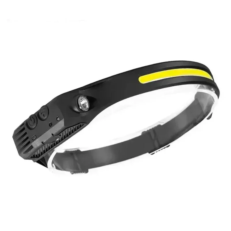 LED Induktion Scheinwerfer Kolben Sensor Scheinwerfer USB Ladung Kopf Taschenlampe Eingebaute Batterie Taschenlampe Camping Licht