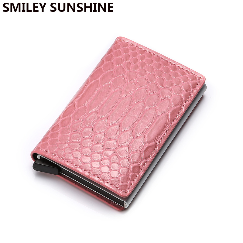 Rfid Women Credit Card Holder Aluminium Metal Wallet Ladies Mini Slim Business ID Card Holder Case Bag Cardholders pass holder