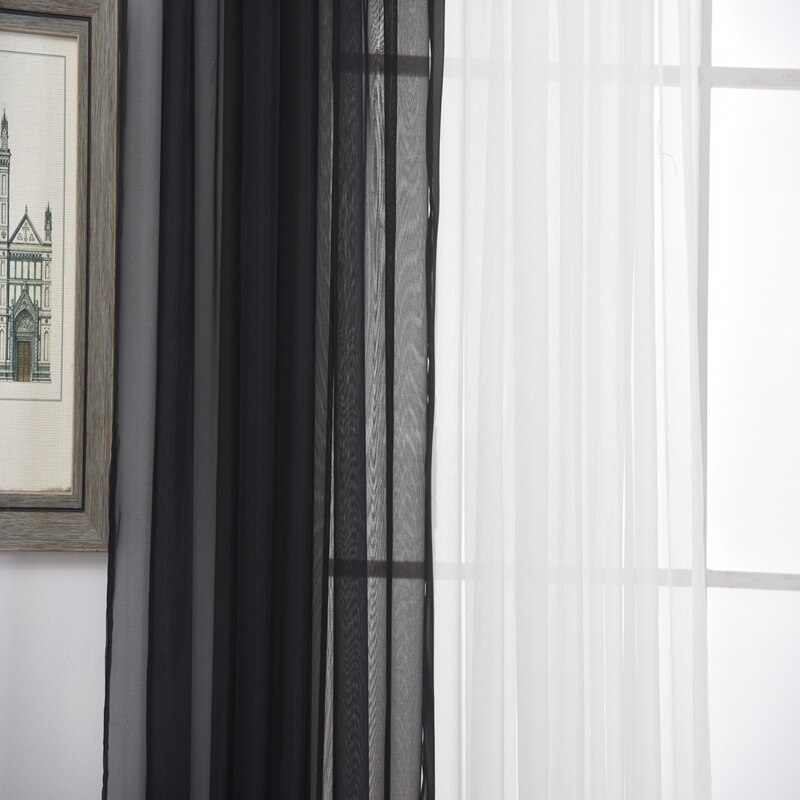 Romantique moderne couleur unie Translucidus fenêtre gaze maison rideau pour la décoration de la maison salon chambre décoration simple PC