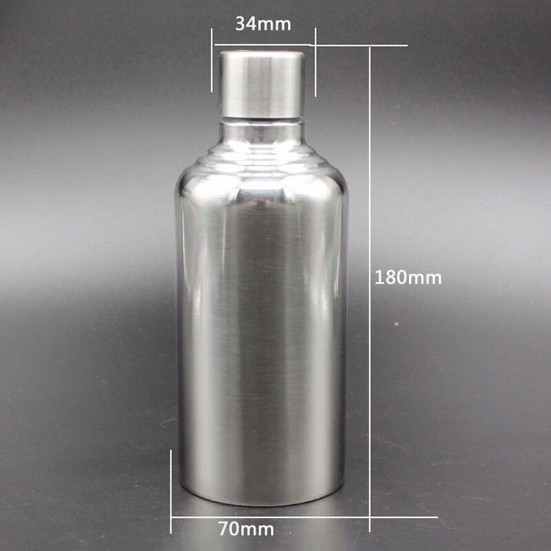 500Ml Rvs Heupfles Alcohol Lederen Bier Fles Draagbare Pocket Whisky Heupfles Water Flessen Drank Fles Petaca