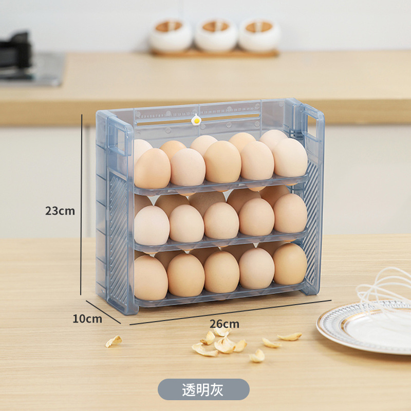 30 Roosters Ei Opbergdoos Koelkast Omkeerbare Kartonnen Huis Keuken Lade Multi-Layer Rack Organizer Timing Houder Container Bak: green