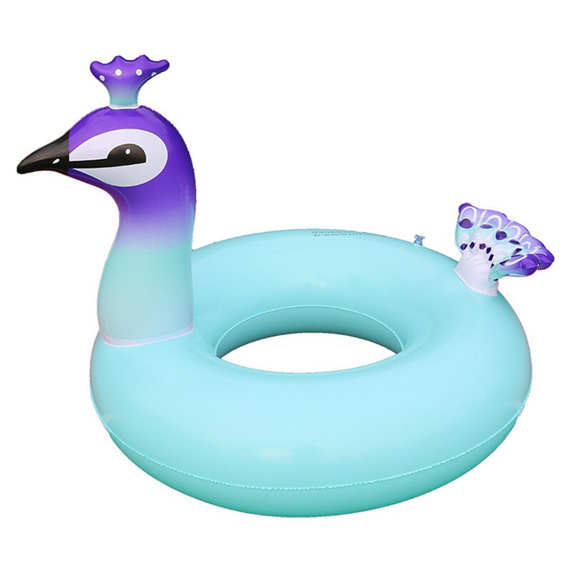 90cm inflable forma de pavo real paseo en la piscina de cuello largo juguete gigante mar salvavidas colchón de agua anillo de playa para adultos