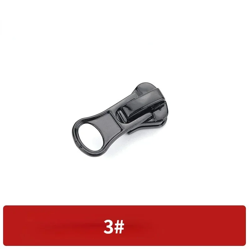 5 deslizadores de cremallera de metal para cremalleras de dientes de resina 3 # /5 # /8 # Accesorios negros de la cremallera de la ropa de los deslizadores de la cremallera del bloqueo auto: Plata antigua