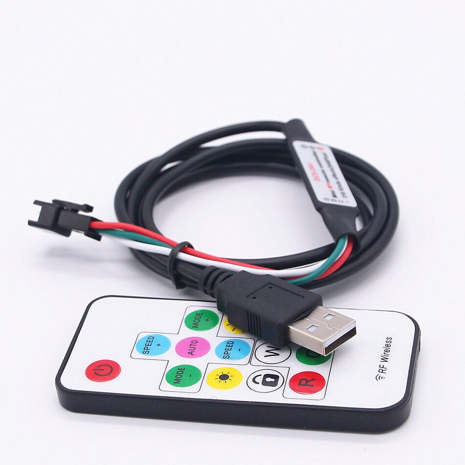 5V USB LED Controller 17Key SP103E RF Wireless Remote Control For WS2811 WS2812B Driver IC Colorful RGB LED Strip 5050
