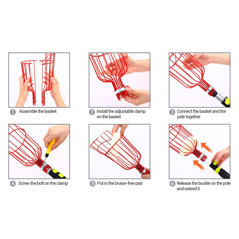 Fruit Pickers Removable Gardening Apple Pear Peach Fruits Collection Picking Head Fruit Catcher Device Greenhouse Fruit Picker