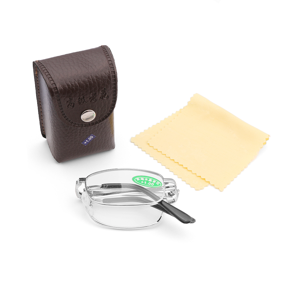 Folding Reading Glasses with Case Men Women Ultra-light Rimless Magnetic Presbyopia Eyeglasses Spectacles Diopter +1.0~4.0