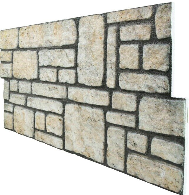 Multi Color Stone Pattern 3D Dimensional Styrofoam Wall Panel 405658276