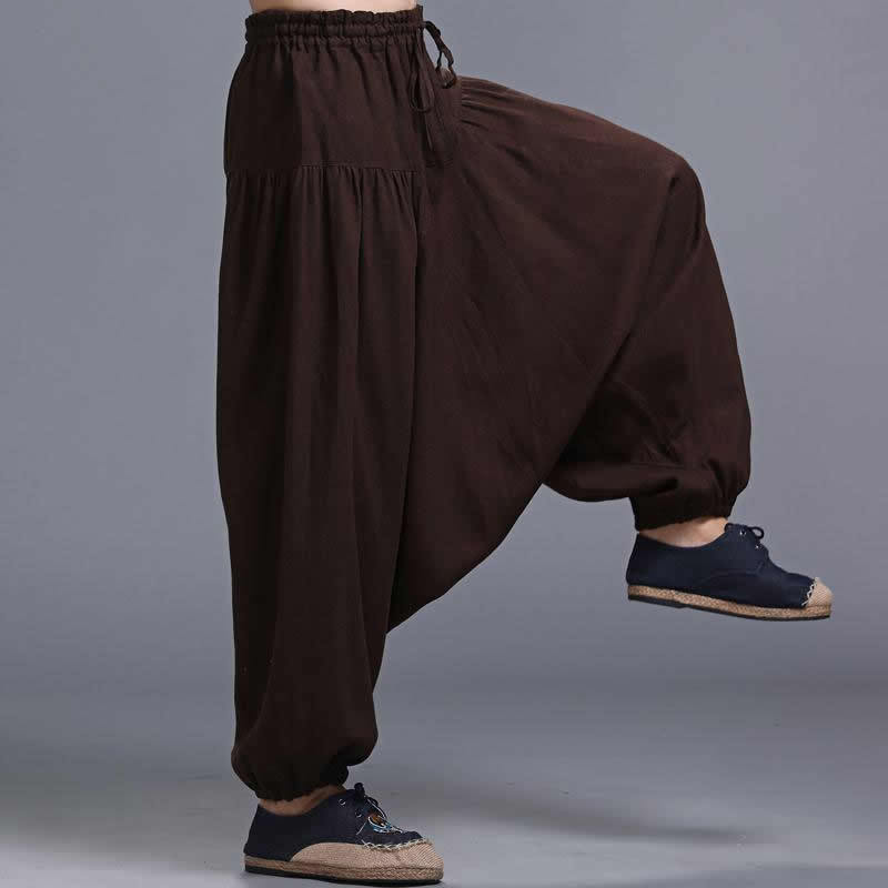 Herr vintage bomullslinne hippy boho aladdin harem ninja byxor vida ben byxor casual nepal herr indiska aladdin byxor xl