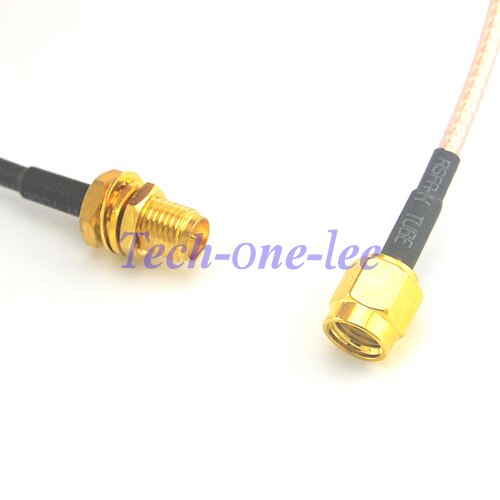 2 piece RP SMA male Plug(female pin) to RP SMA female jack(male pin) Extension Straight Pigtail Cable