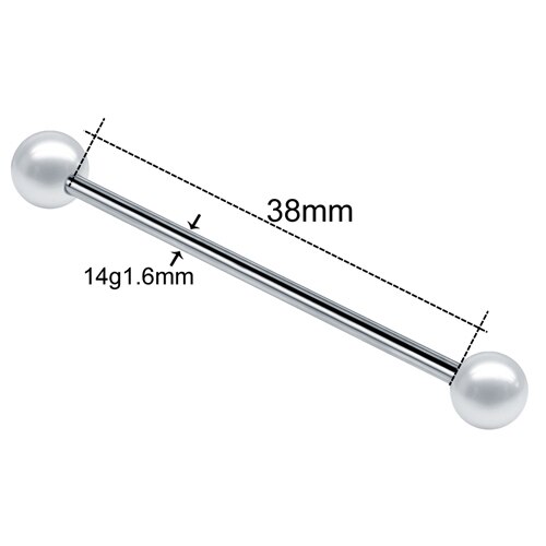 SWANJO 1PC 14G G23 Titanium Industrial Piercings Industrial Barbell Gem Top Removable Earrings Tragus Ear Gauge Body Jewelry: T1005