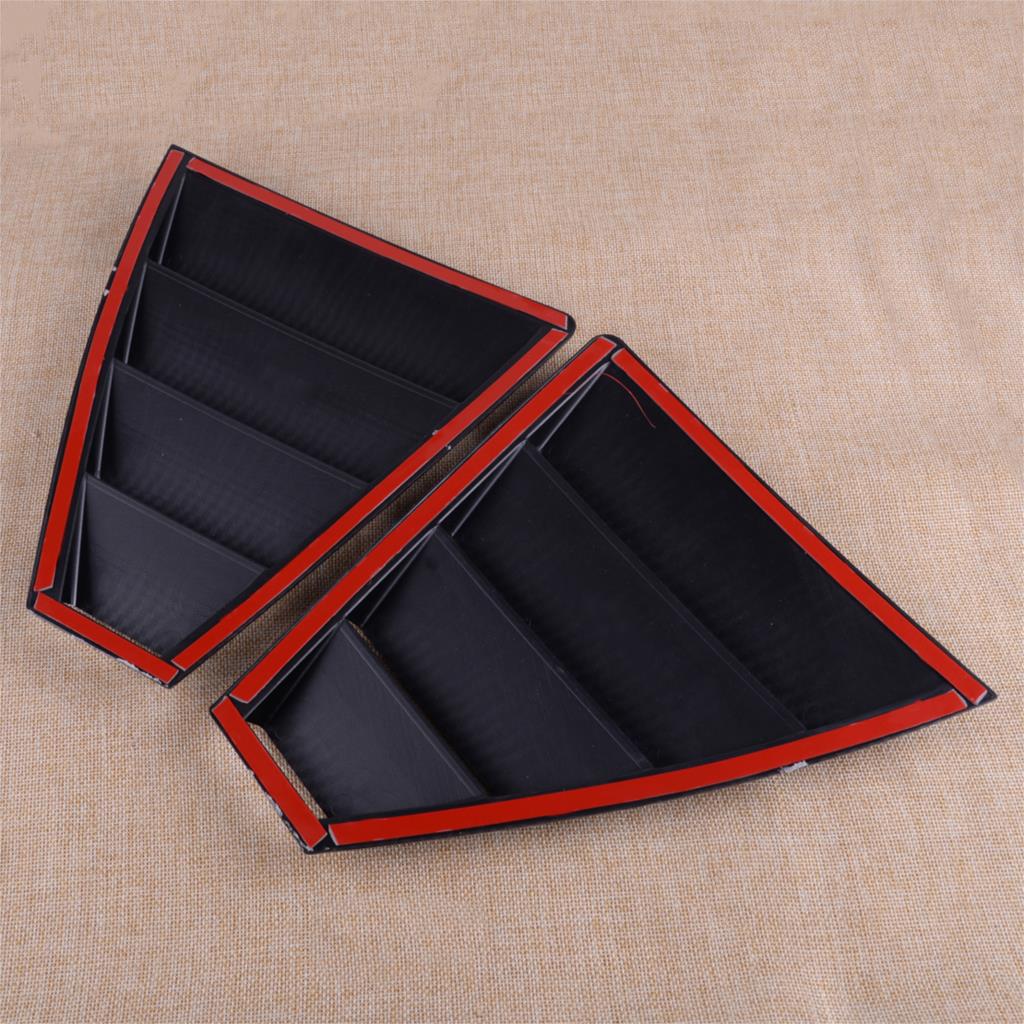 DWCX 2 PCS Carbon Fiber Black Style Rear Window Quarter Panel Side Vent Trim Cover ABS Fit for Hyundai Elantra