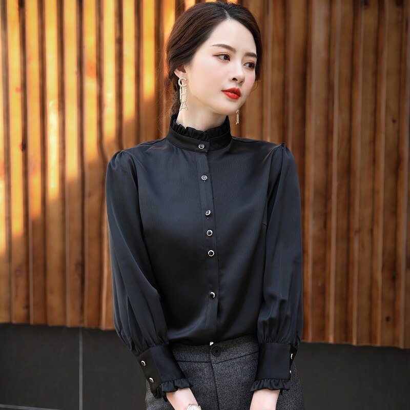 Women shirt Slim autumn Long sleeve OL Formal Business Blouses & Shirts Woman6210