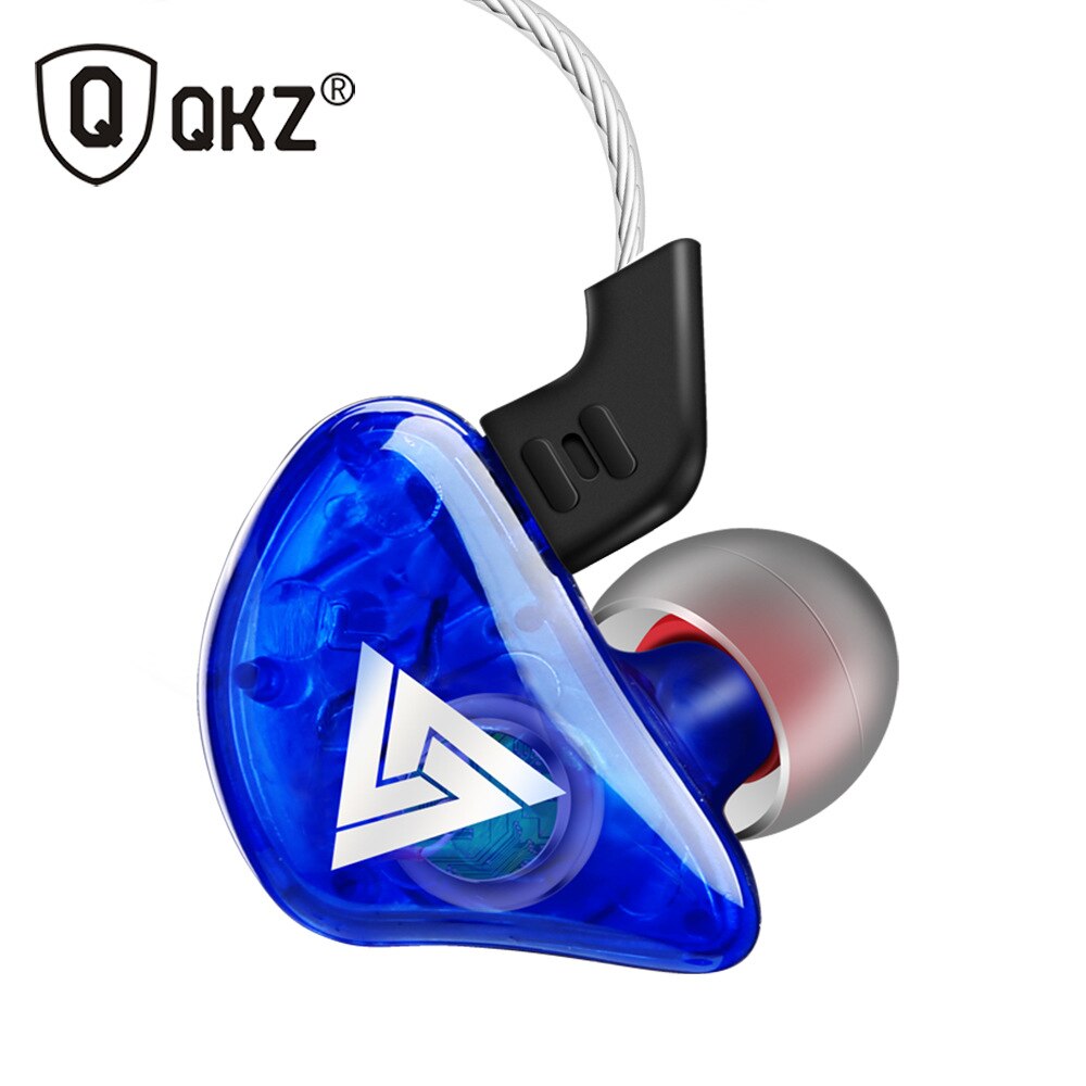 QKZ CK5 Wired Earphone Stereo Race Sports In-ear Heavy Bass Headset Transparent Mobile Phone Music Earphones with Microphone: CK5 Blue