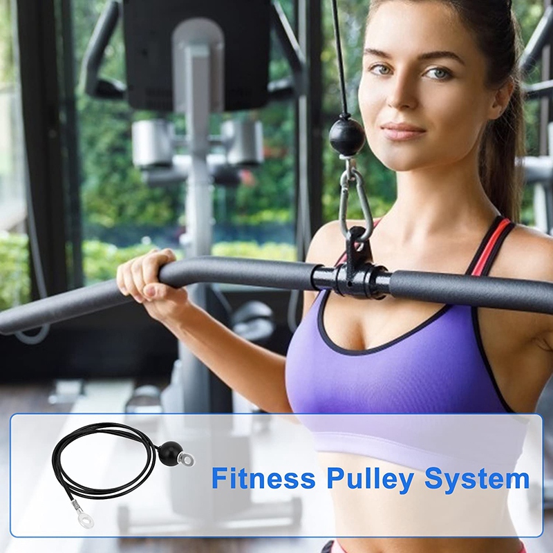 Fitness Pulley System, With 1.8M/2. Fitness Replacement Cable 360 Rotation Pulley Hanging Straps And Hoist Buckles