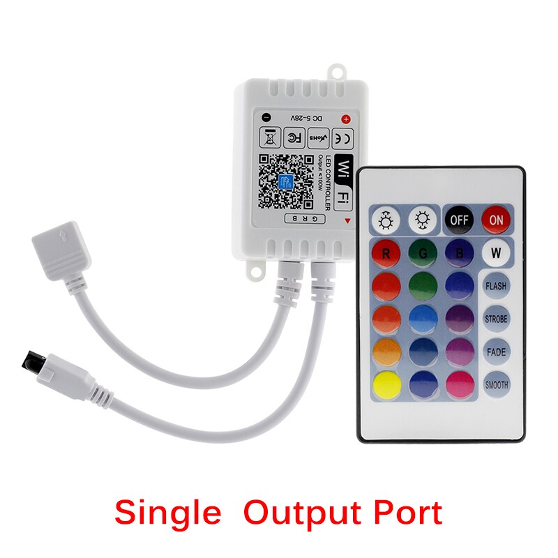 Magic Home Wifi Controller Led Rgb Controller Dc 5V-24V Draadloze Wifi Controller + Ir Afstandsbediening voor 2835 5050 Rgb Led Strip: Single Output