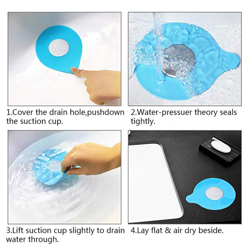1pcs Silicone Drain Sink Plug Kitchen Bath Water Drainer Strainer Disposal Stopper Kitchen Suction Cup Floor Drain Plug