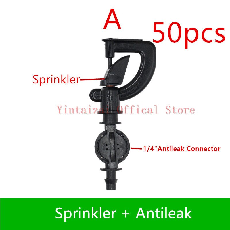 50Pcs Automatische Irrigatie Sproeier Tuin Tuinieren Micro Sprinkler Apparatuur Kas Roterende Verneveling Nozzle Irrigatie: A   50pcs