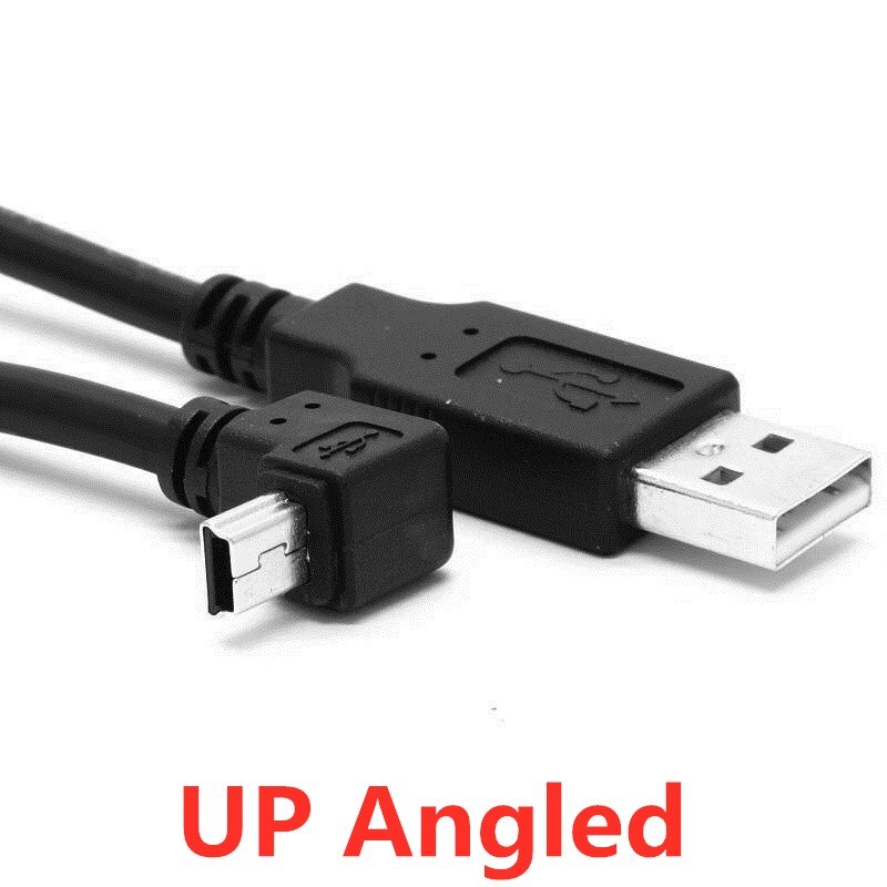 USB 2.0 to Mini USB Data Sync Cable 90 Degree Angled Elbow 5 Pin B Male to Male 0.5m 1.8m 5m Charge Charging Cord for Camera MP3: 50cm / UP Angled
