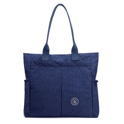 10 farger kvinners uformelt lerret stor kapasitet vanntett lett skulderveske håndveske mamma bag: Mørkeblå