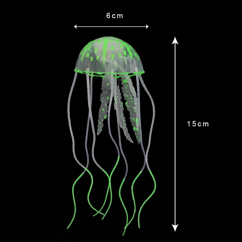 HILIFE 1pc Silikon Simulierte Quallen Aquarium Dekor Ornament Aquarium Dekoration glühend Künstliche lebendig Quallen