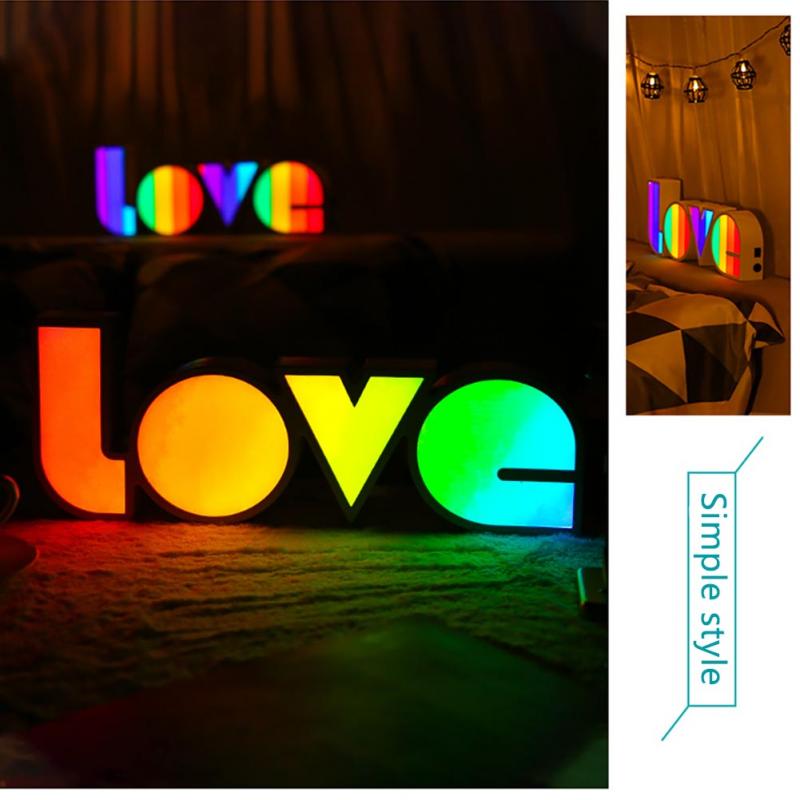 Luces LED de amor con alfabeto, lámpara creativa para decoración de de boda, ambiente romántico para el hogar
