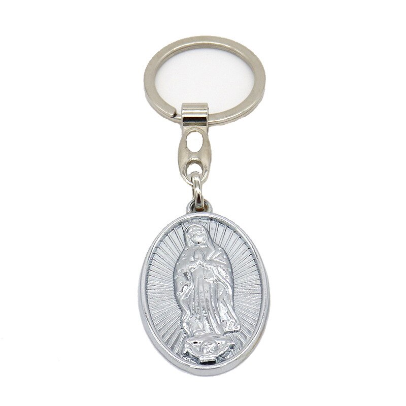 Heymamba katolsk jesus jomfru maria charme vedhæng engel helgen benedict krucifiks statue nøglering religiøs kirke souvenir