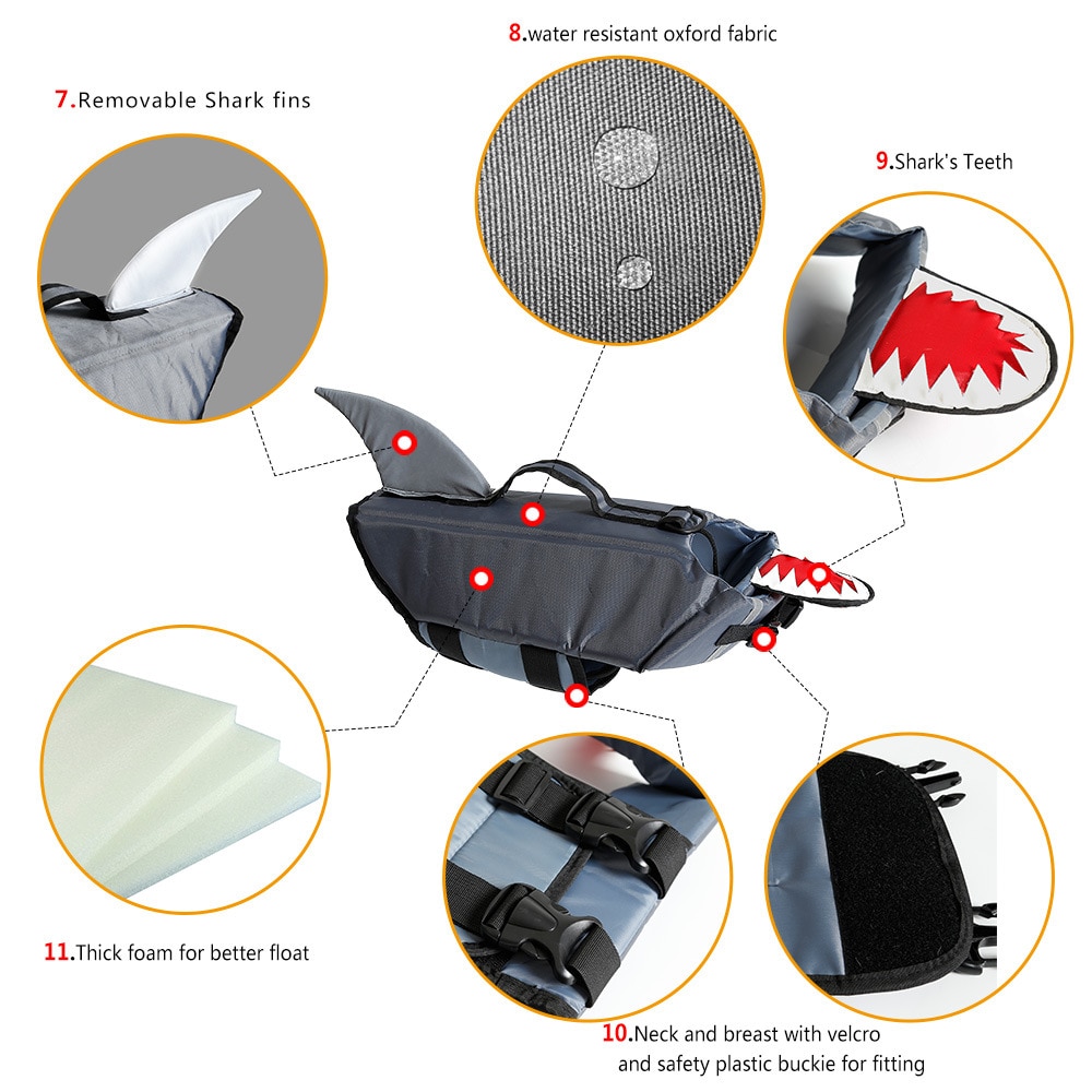 Life Dog Jacket Shark and Duck Pet Swimming Vest